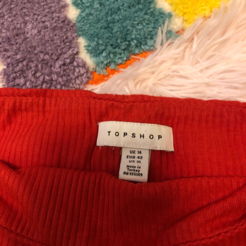 Red Ribbed Tube Top - Picture 2 of 2